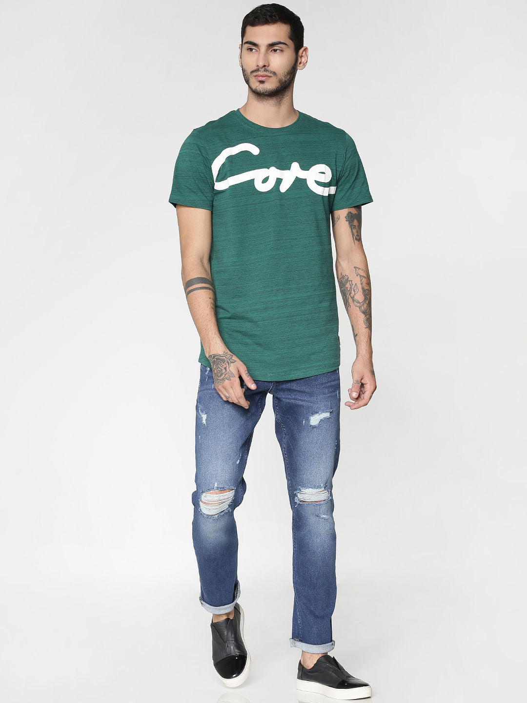Blue Ripped Glenn Slim Fit Jeans