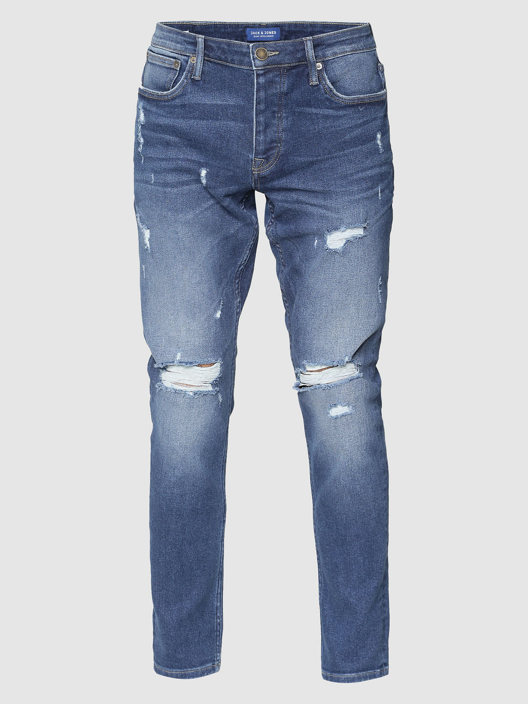 Blue Ripped Glenn Slim Fit Jeans