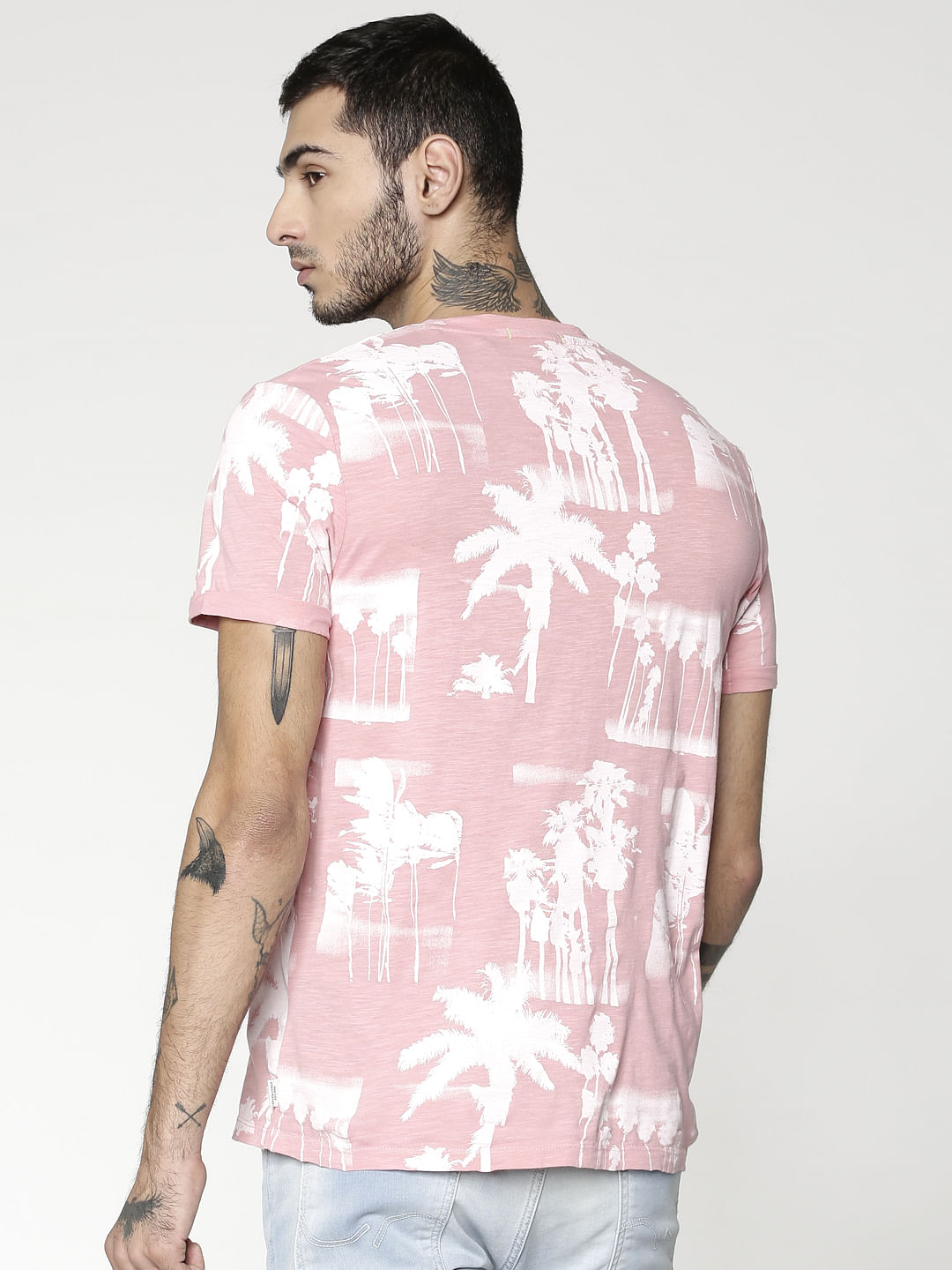 Pink All Over Print Crew Neck T-Shirt