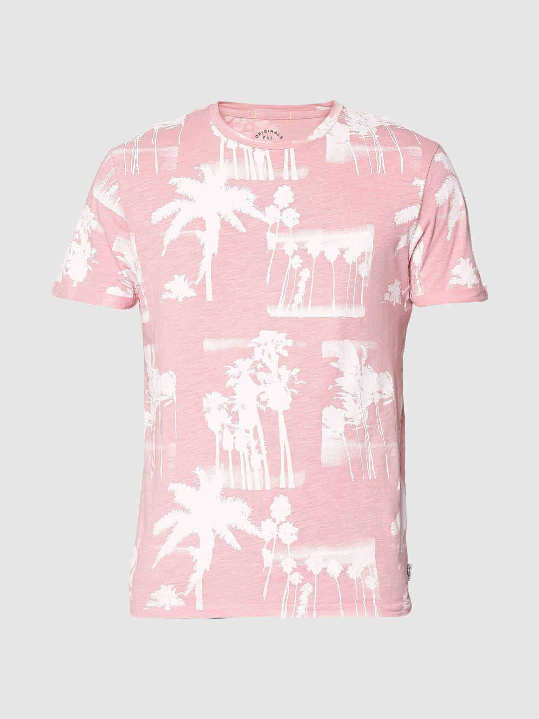 Pink All Over Print Crew Neck T-Shirt