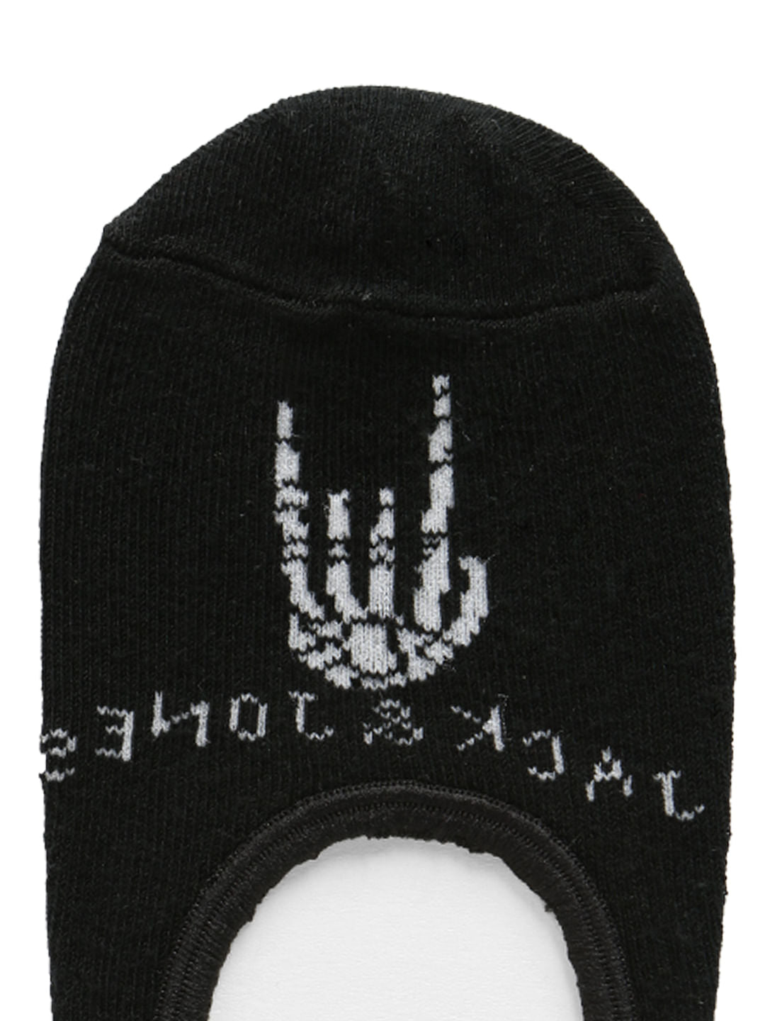 Black Text Print No Show Socks