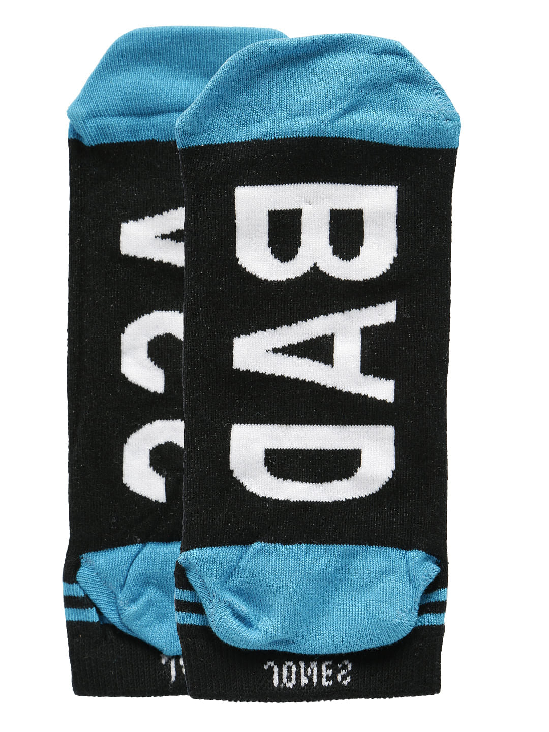 Black Text Print Ankle Length Socks - ONE