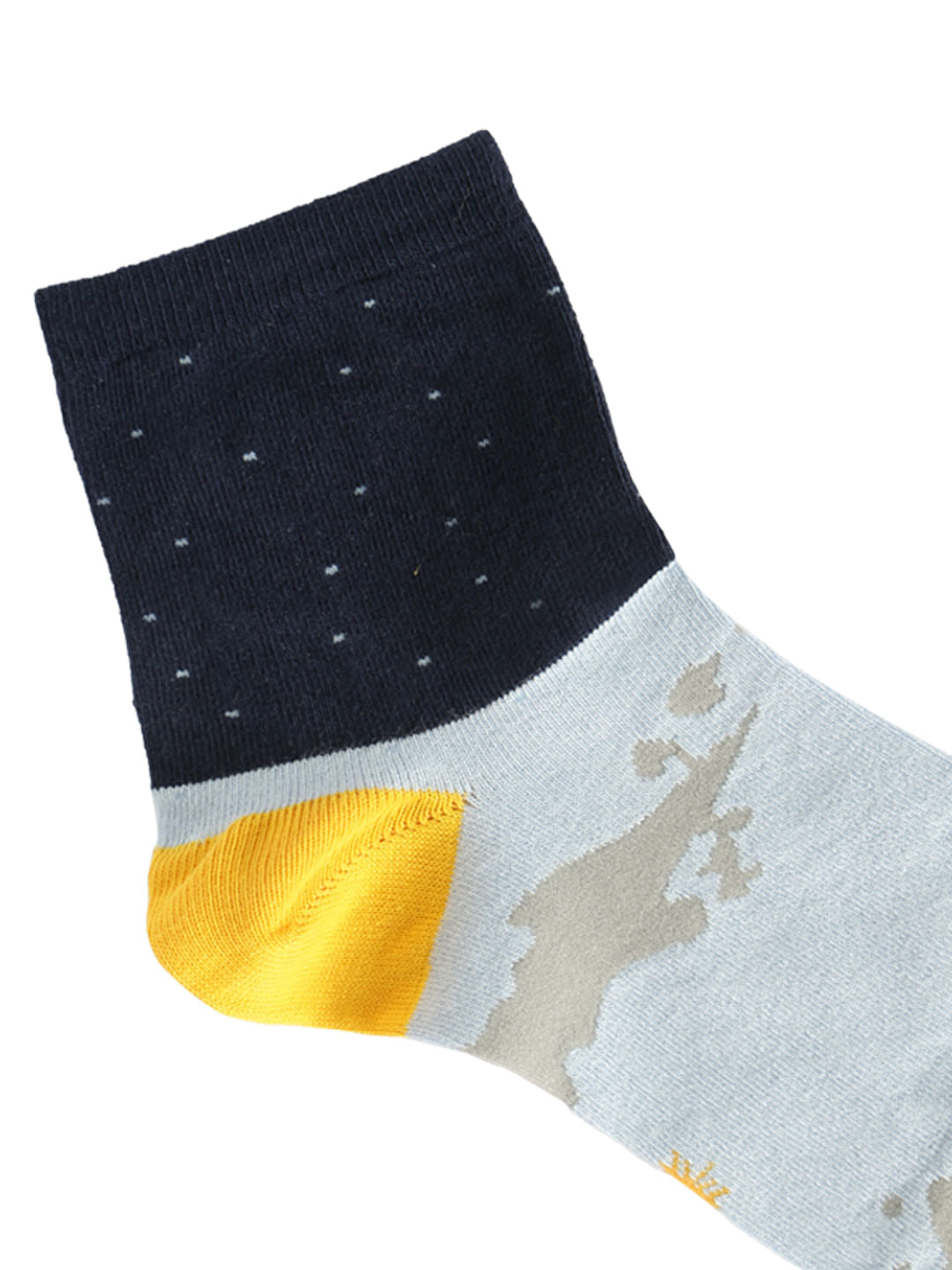 Blue Colourblocked Mid Calf Length Socks