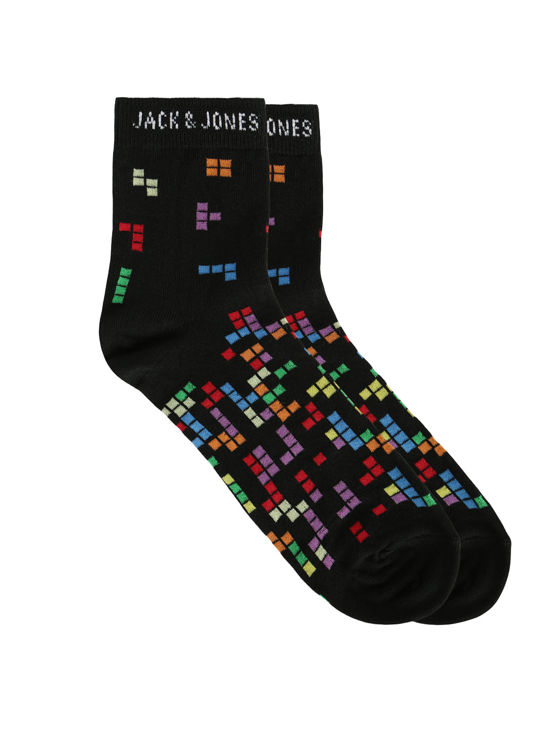 Black Logo Print Socks - ONE