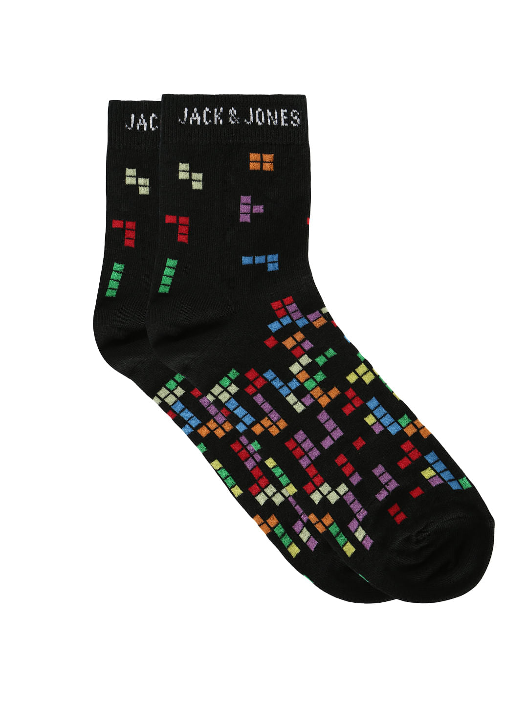 Black Logo Print Socks