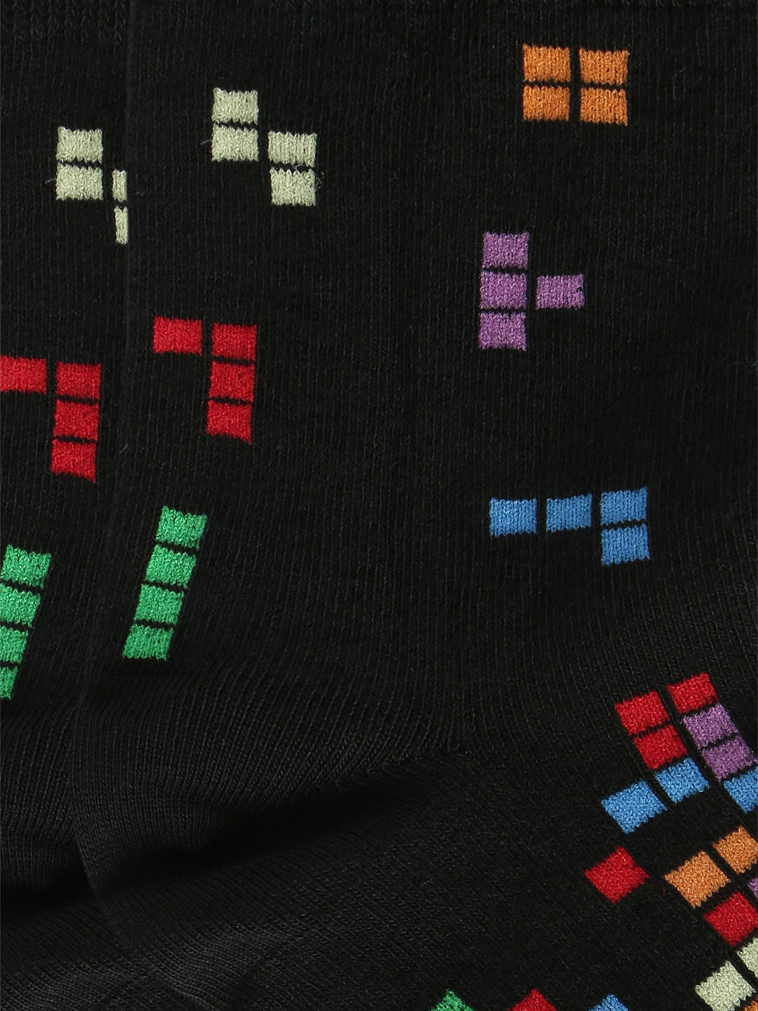 Black Logo Print Socks