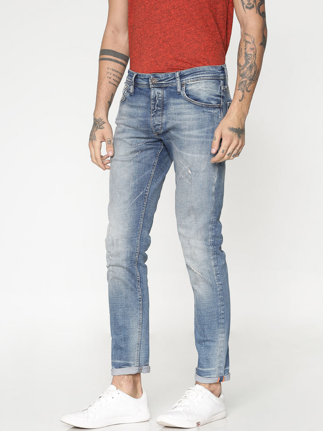 Light Blue Washed Glenn Slim Fit Jeans