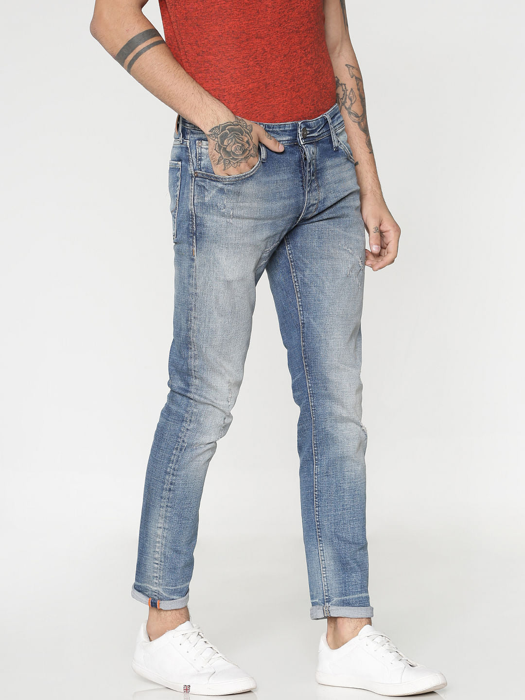 Light Blue Washed Glenn Slim Fit Jeans