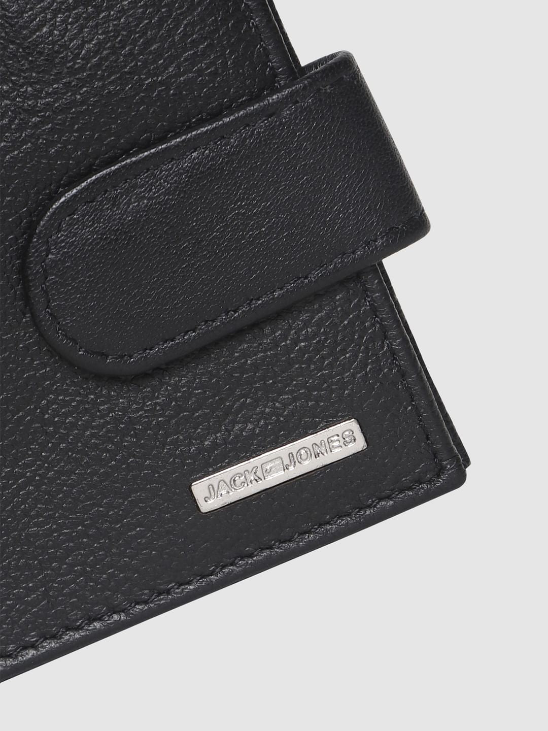 Black Leather Magnetic Clip Wallet
