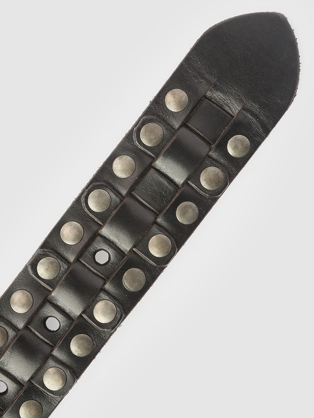 Black Studded Leather Belt