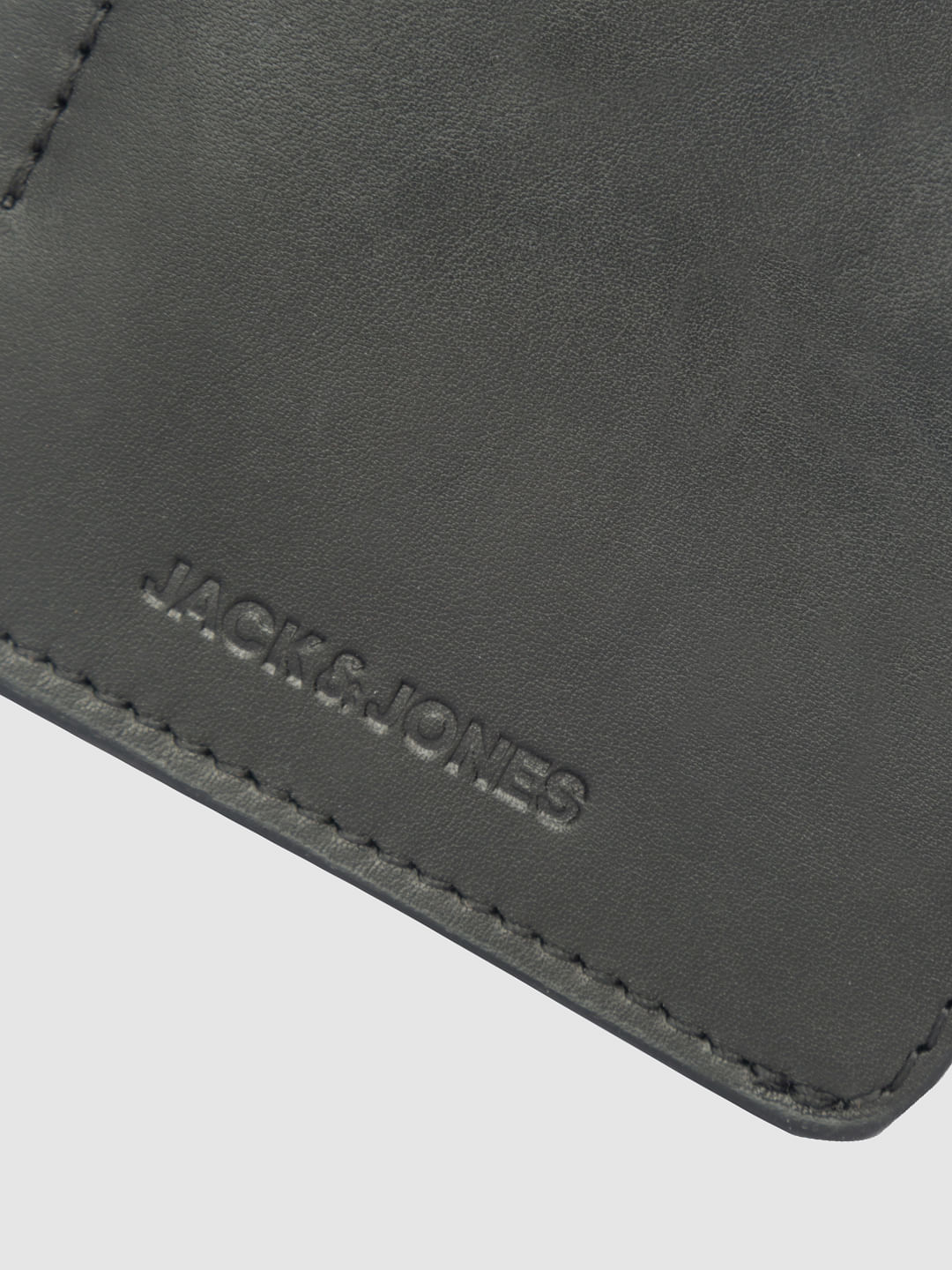 Black Strap Detail Leather Card Case