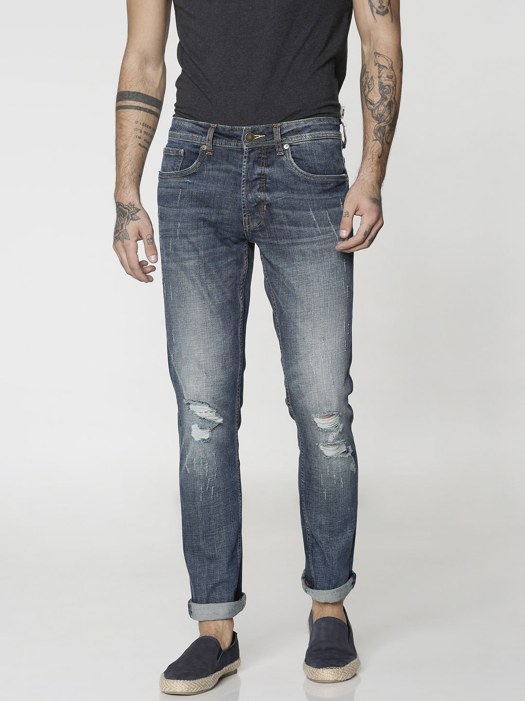 Blue Washed Tim Anti Fit Jeans