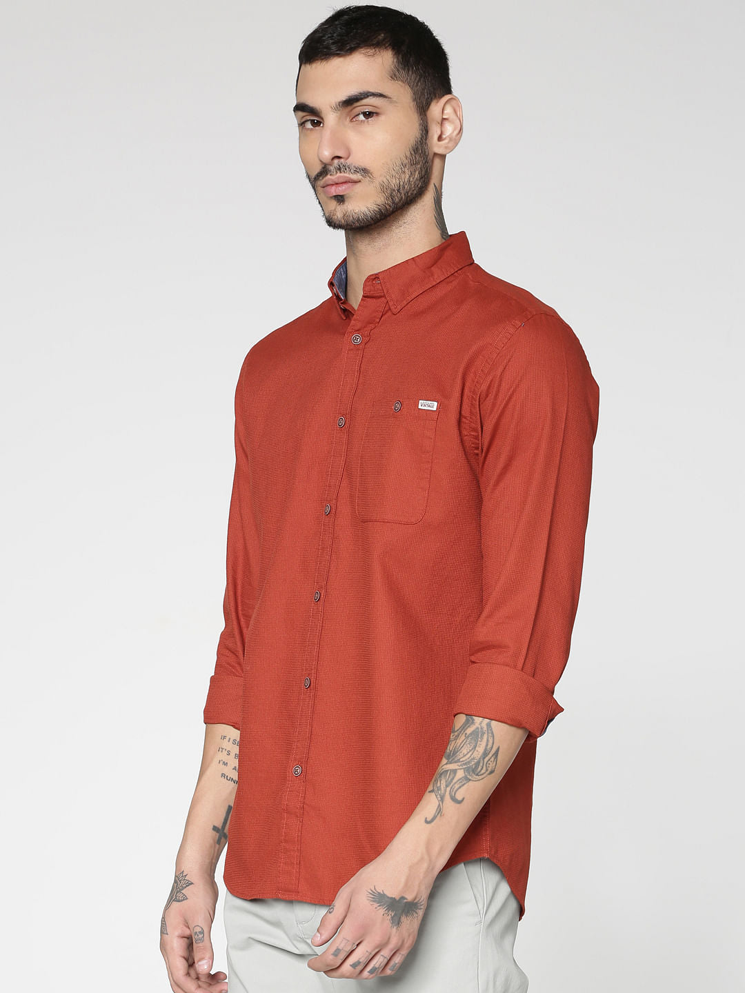 Rust Full Sleeves Shirt