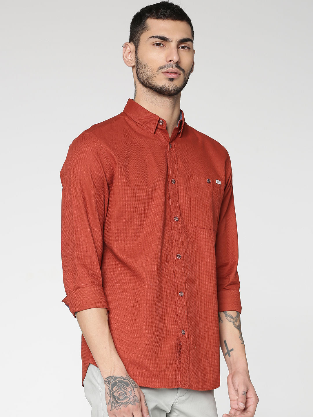 Rust Full Sleeves Shirt
