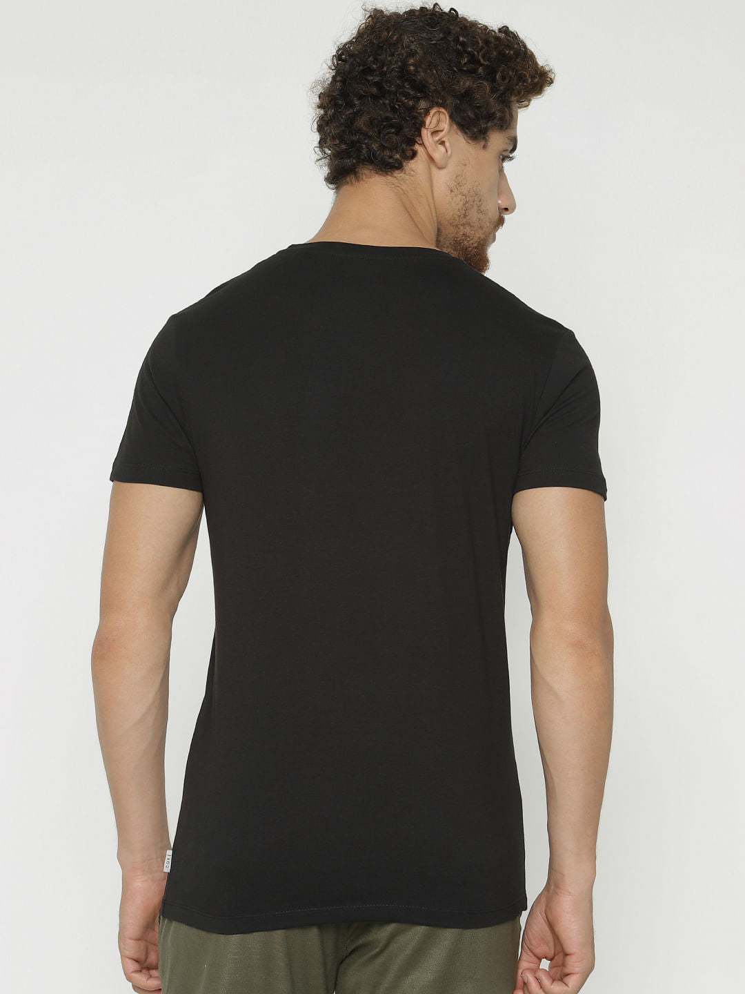 Black Graphic Print Crew Neck T-Shirt