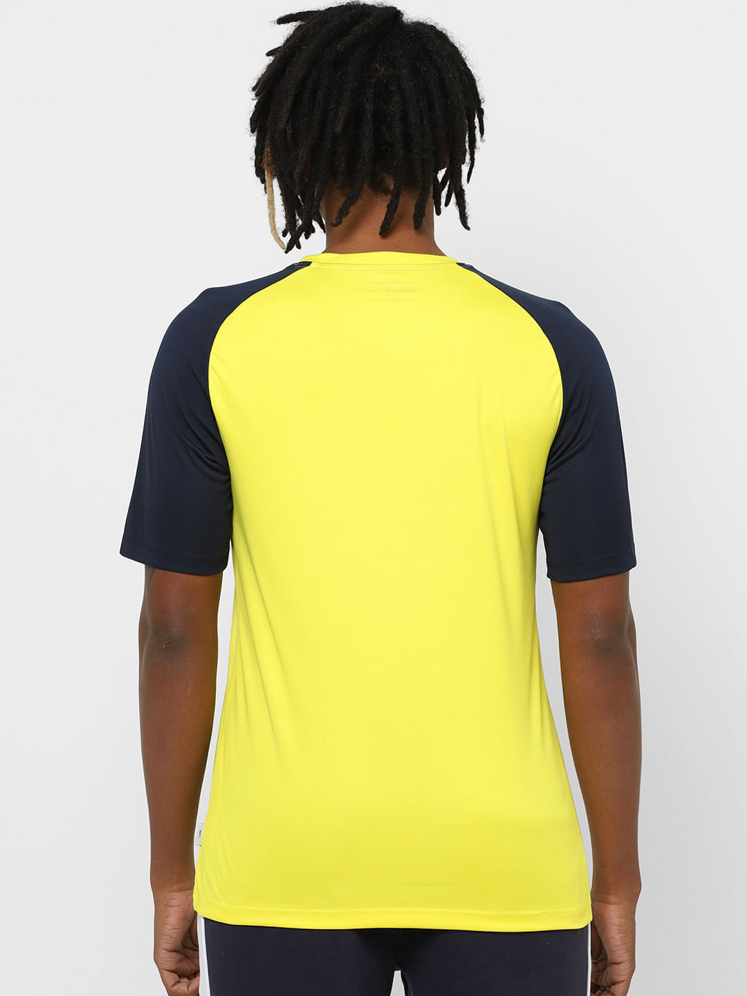 Yellow Colourblocked Crew Neck T-shirt