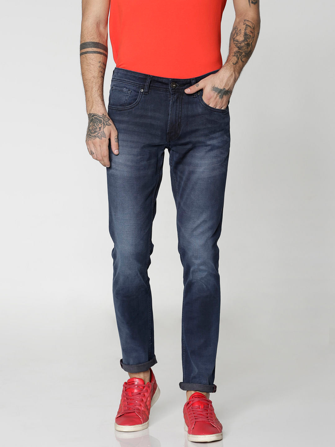 Blue Light Washed Glenn Slim Fit Jeans