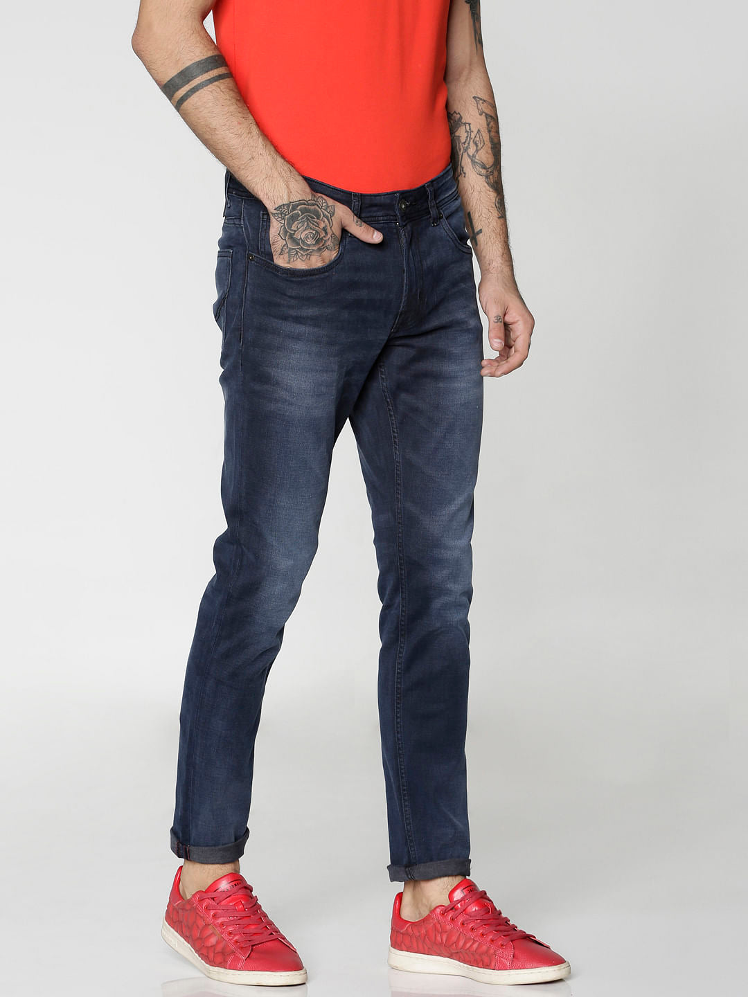 Blue Light Washed Glenn Slim Fit Jeans