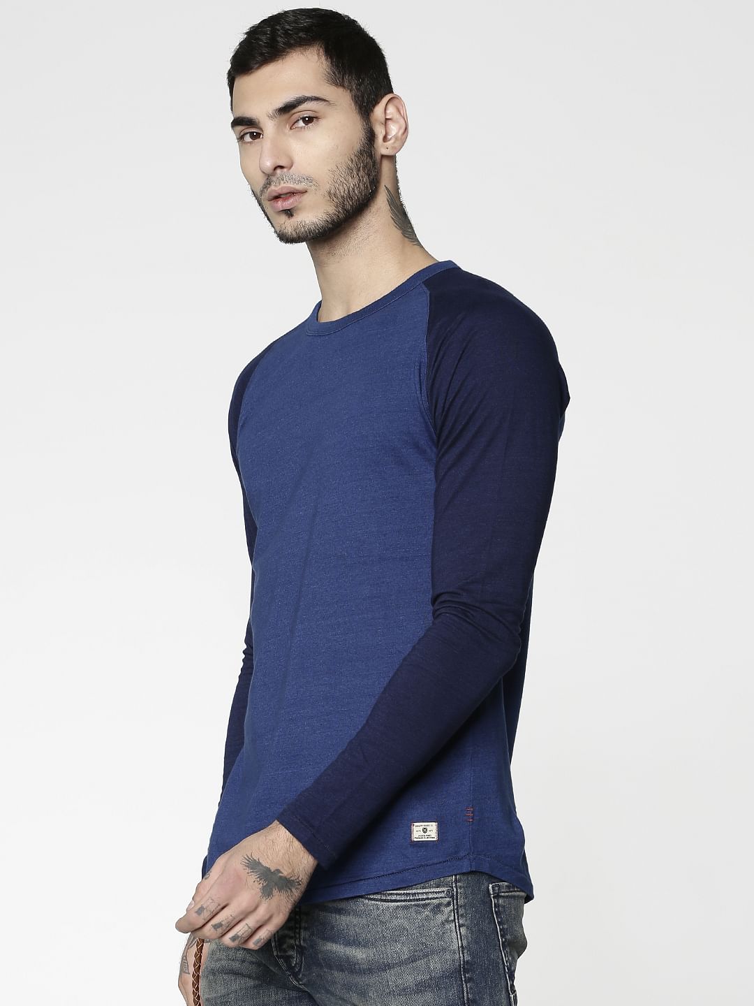 Blue Slim Fit Crew Neck T-Shirt
