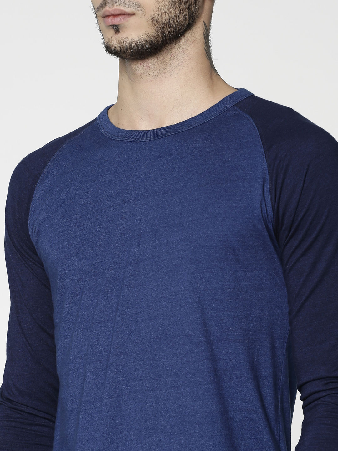 Blue Slim Fit Crew Neck T-Shirt