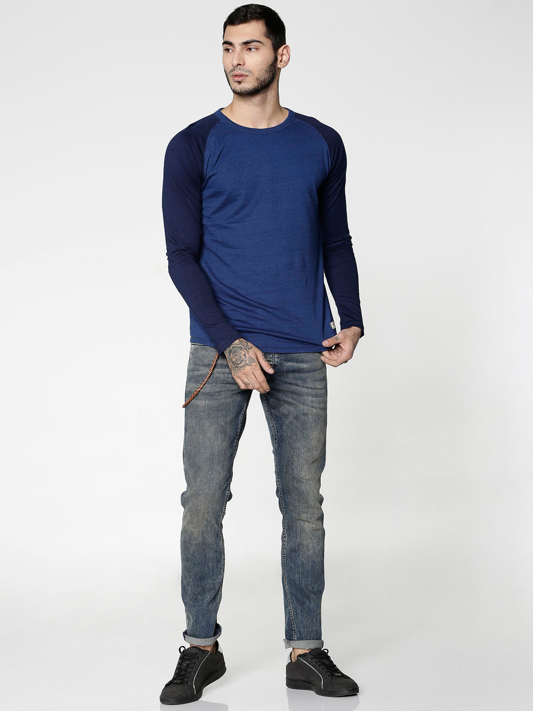 Blue Slim Fit Crew Neck T-Shirt