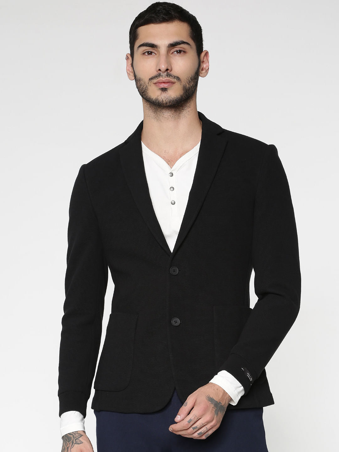 Black Slim Fit Blazer - 46