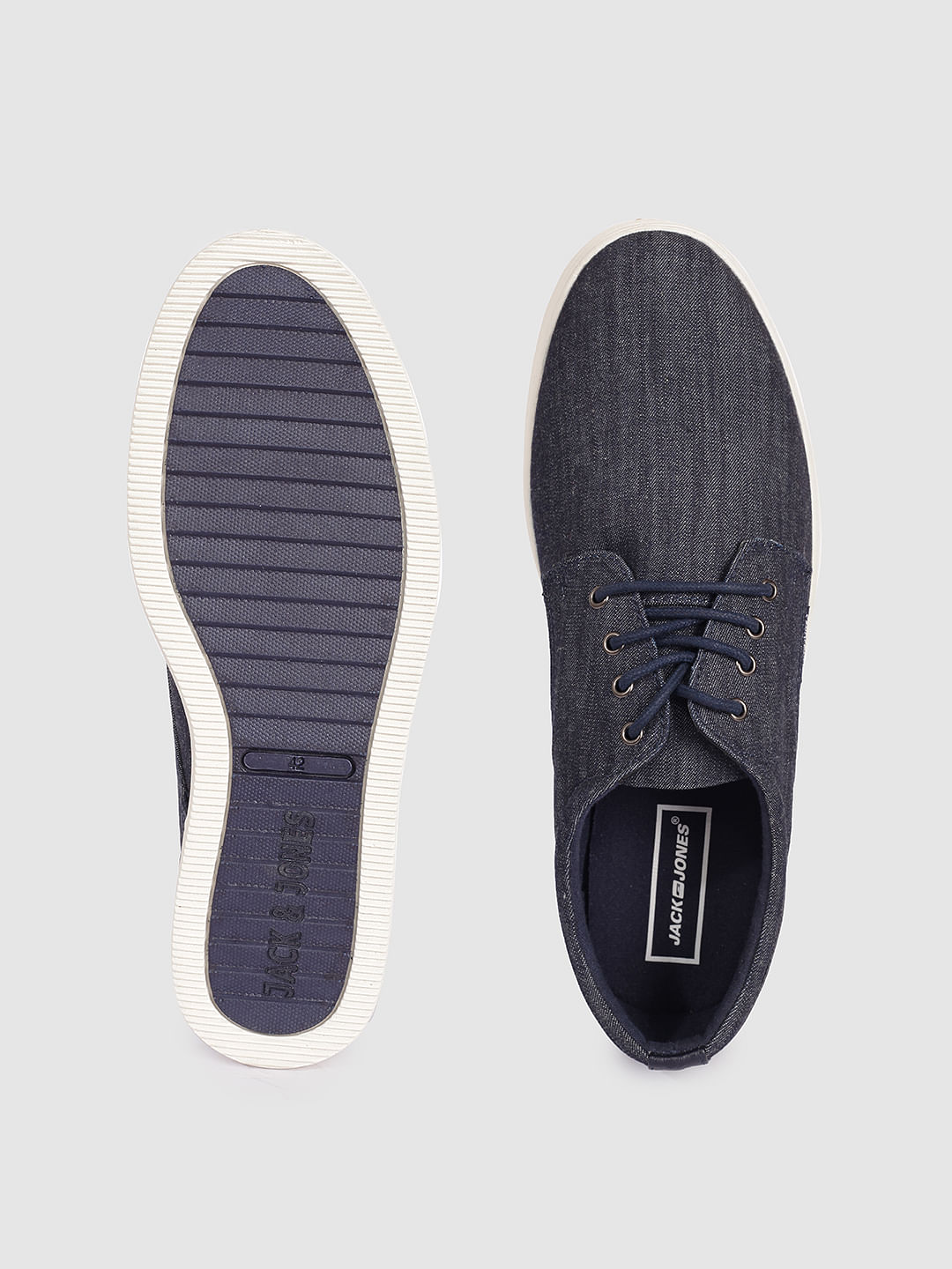 Navy Blue Lace Up Sneakers