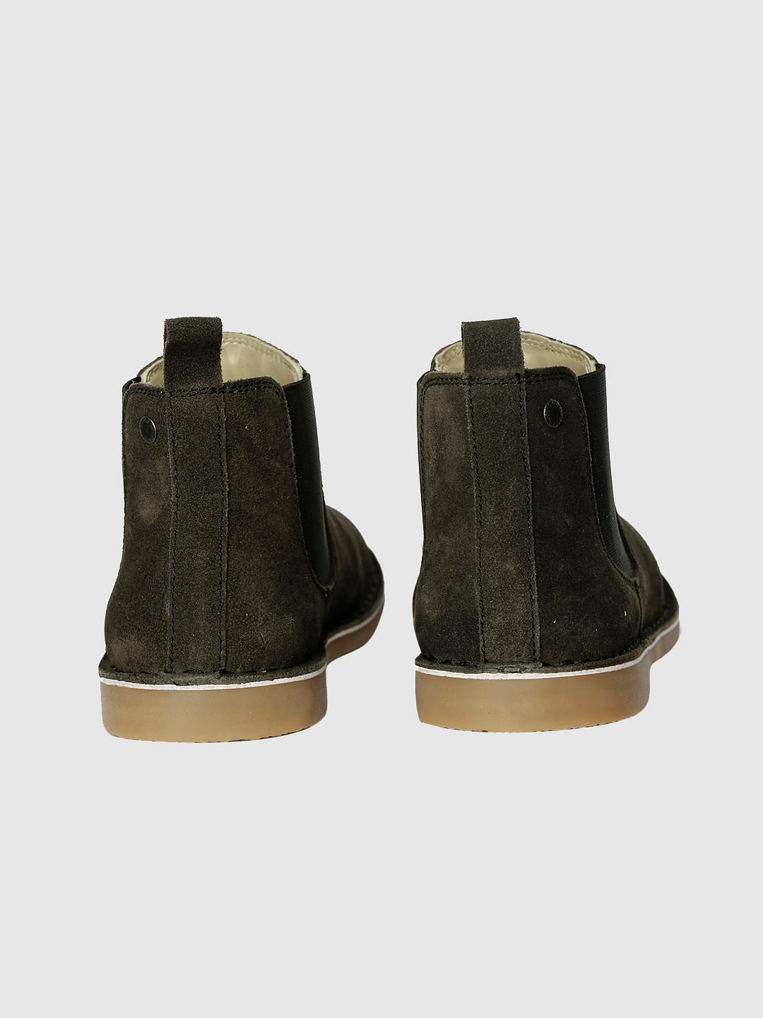 Black Suede Finish Leather Chelsea Boots