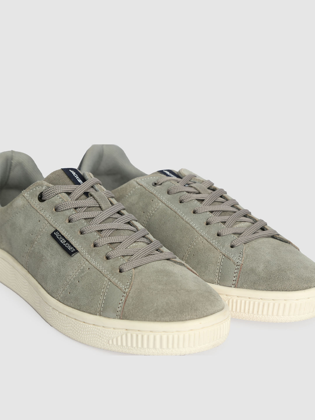 Grey Leather Sneakers