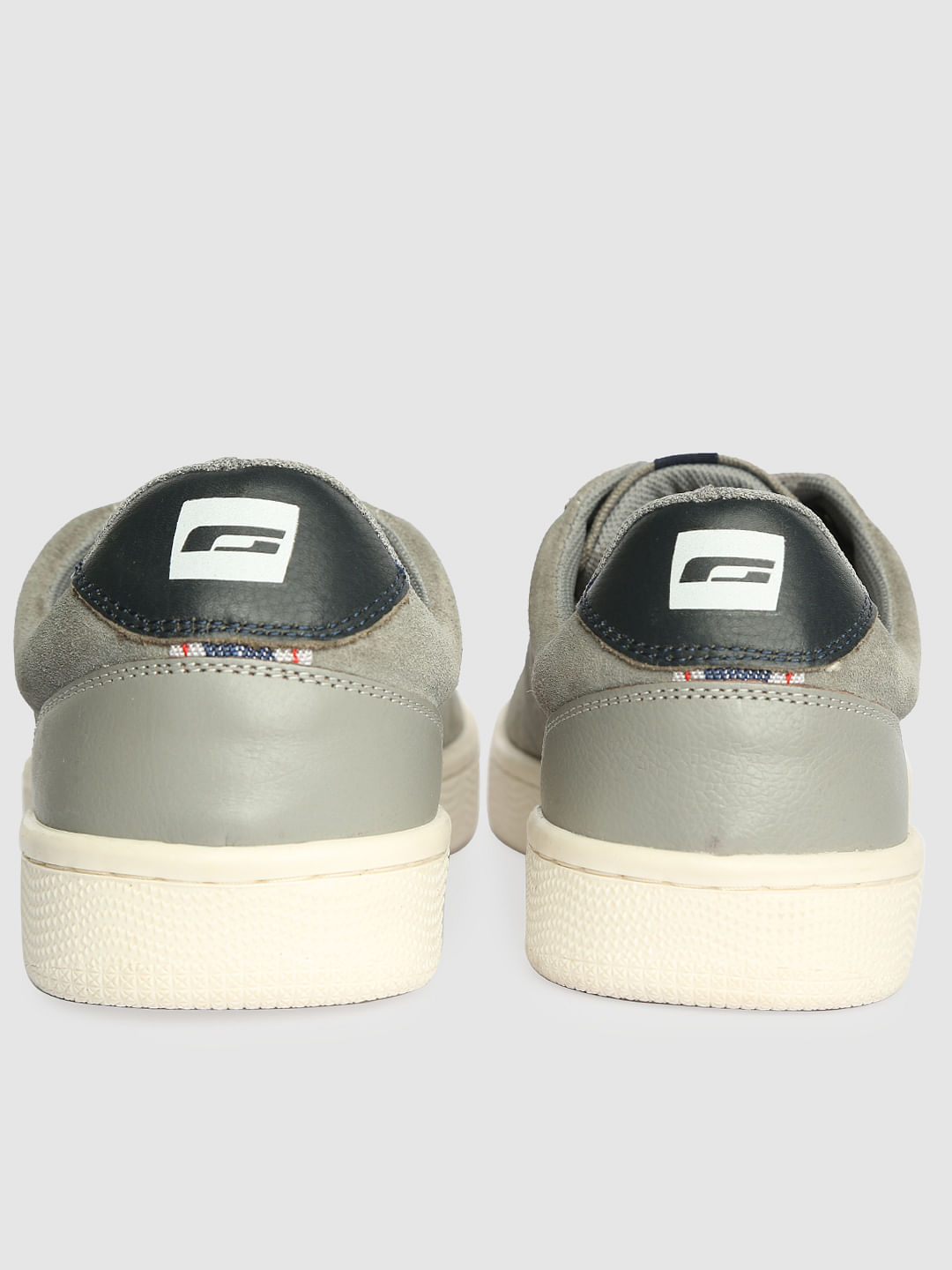 Grey Leather Sneakers