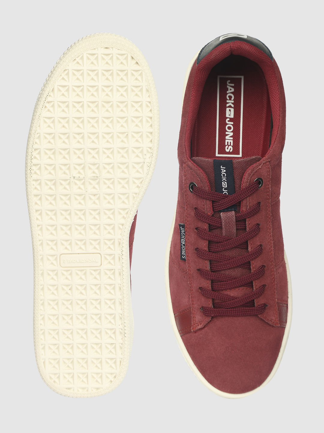 Maroon Leather Sneakers
