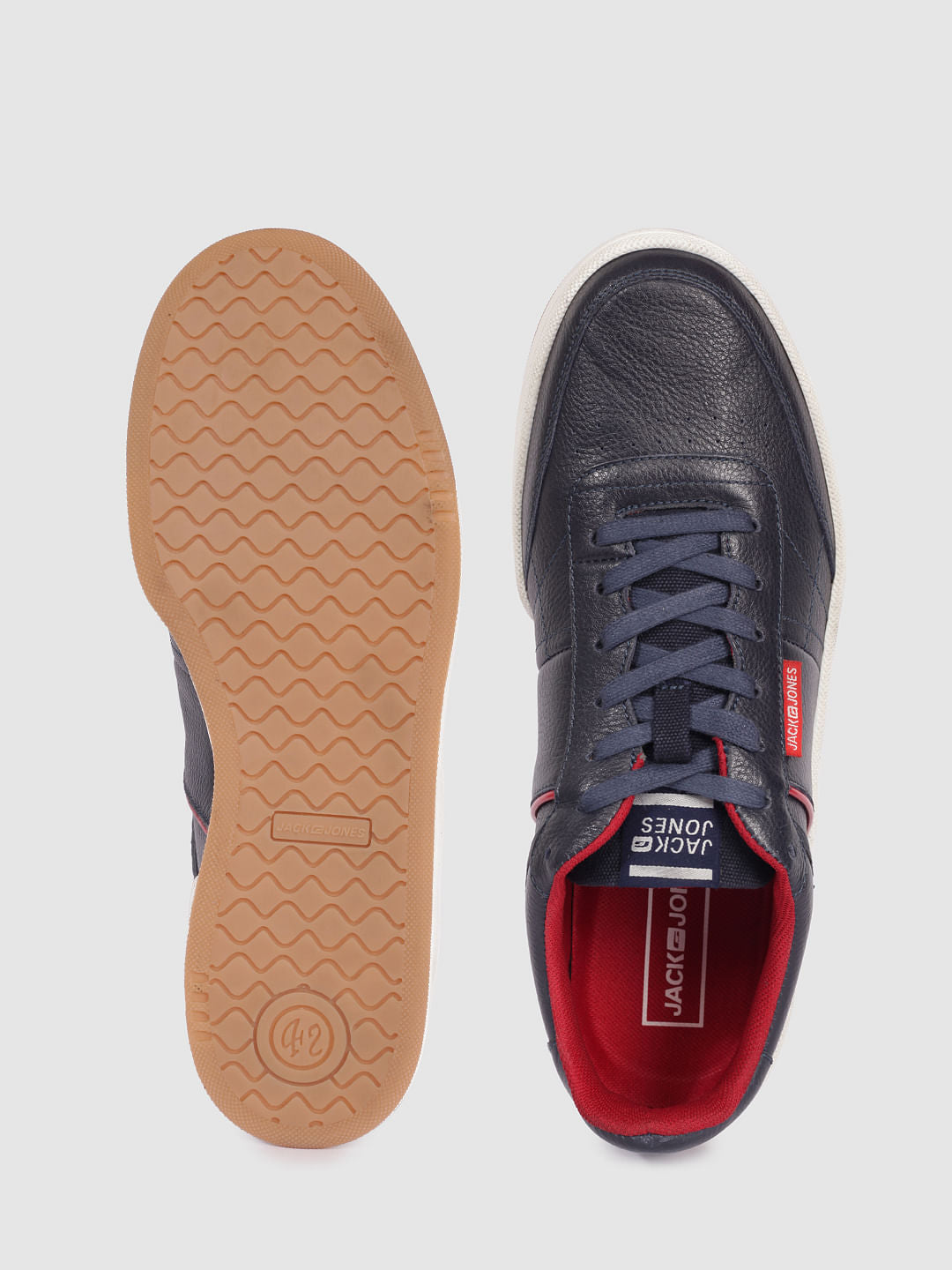 Navy Blue Contrast Lining Sneakers