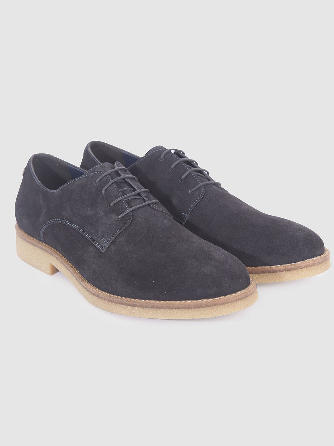 Navy Blue Suede Formal Shoes - 6