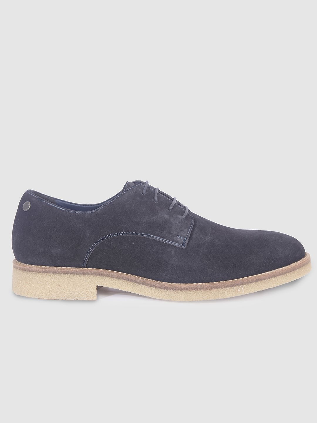 Navy Blue Suede Formal Shoes