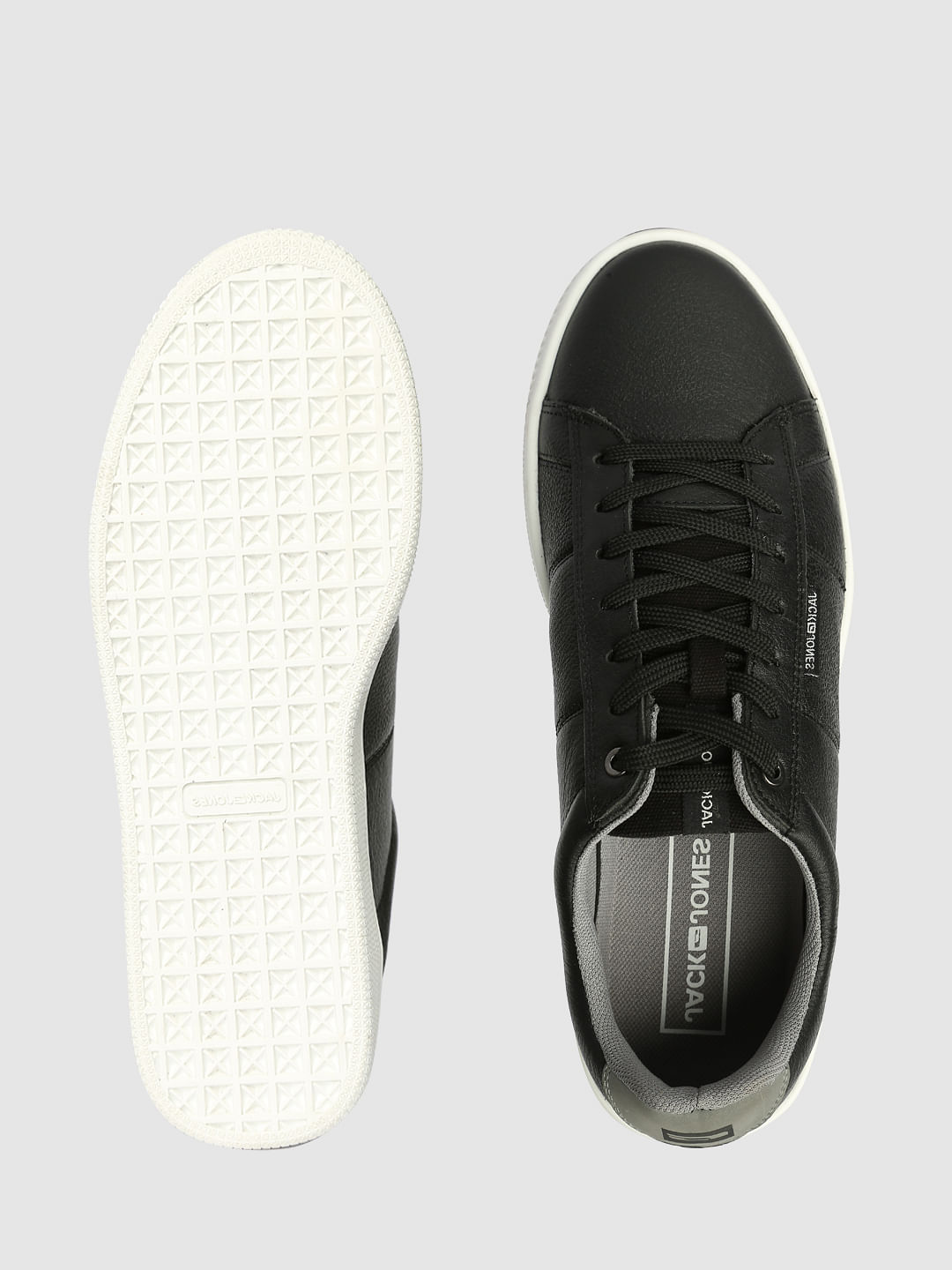 Black Leather Sneakers