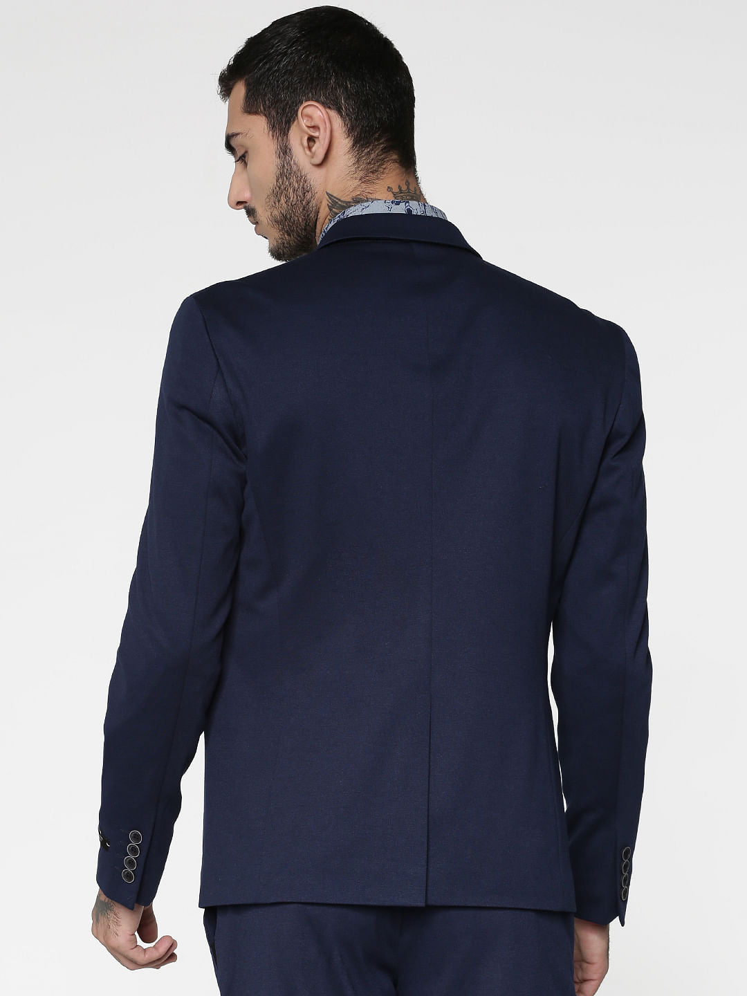 Navy Blue Double Button Slim Fit Blazer