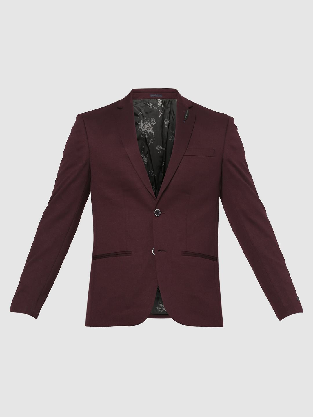 Burgundy Double Button Slim Fit Blazer