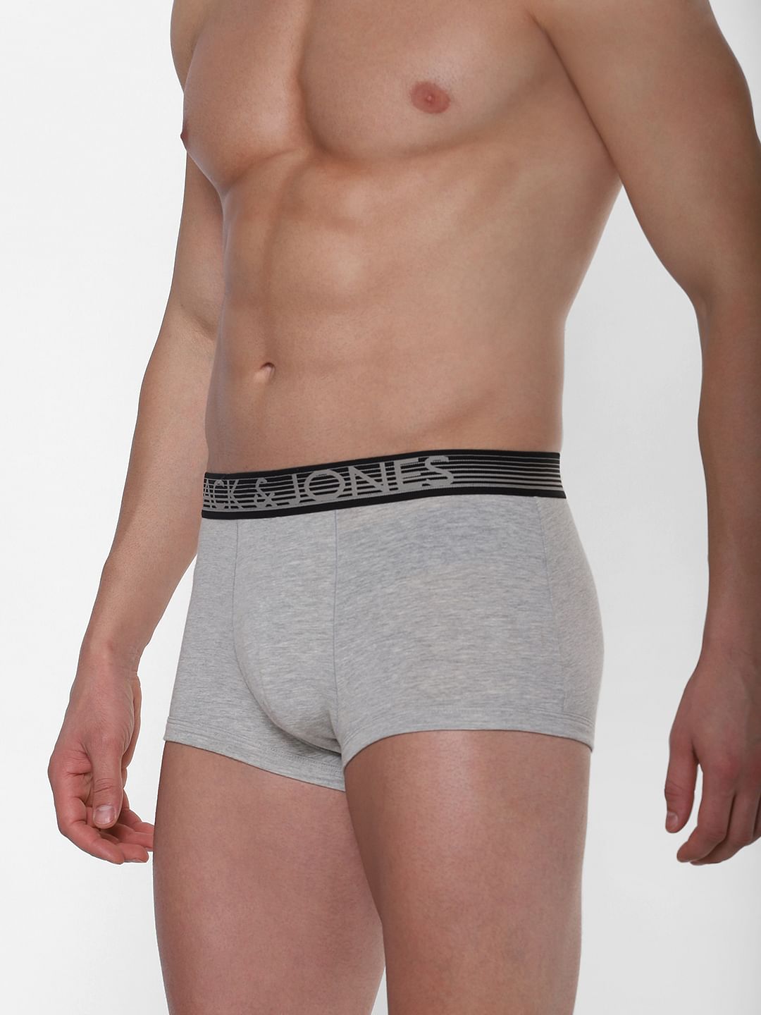 Grey Logo Print Brazilian Trunks