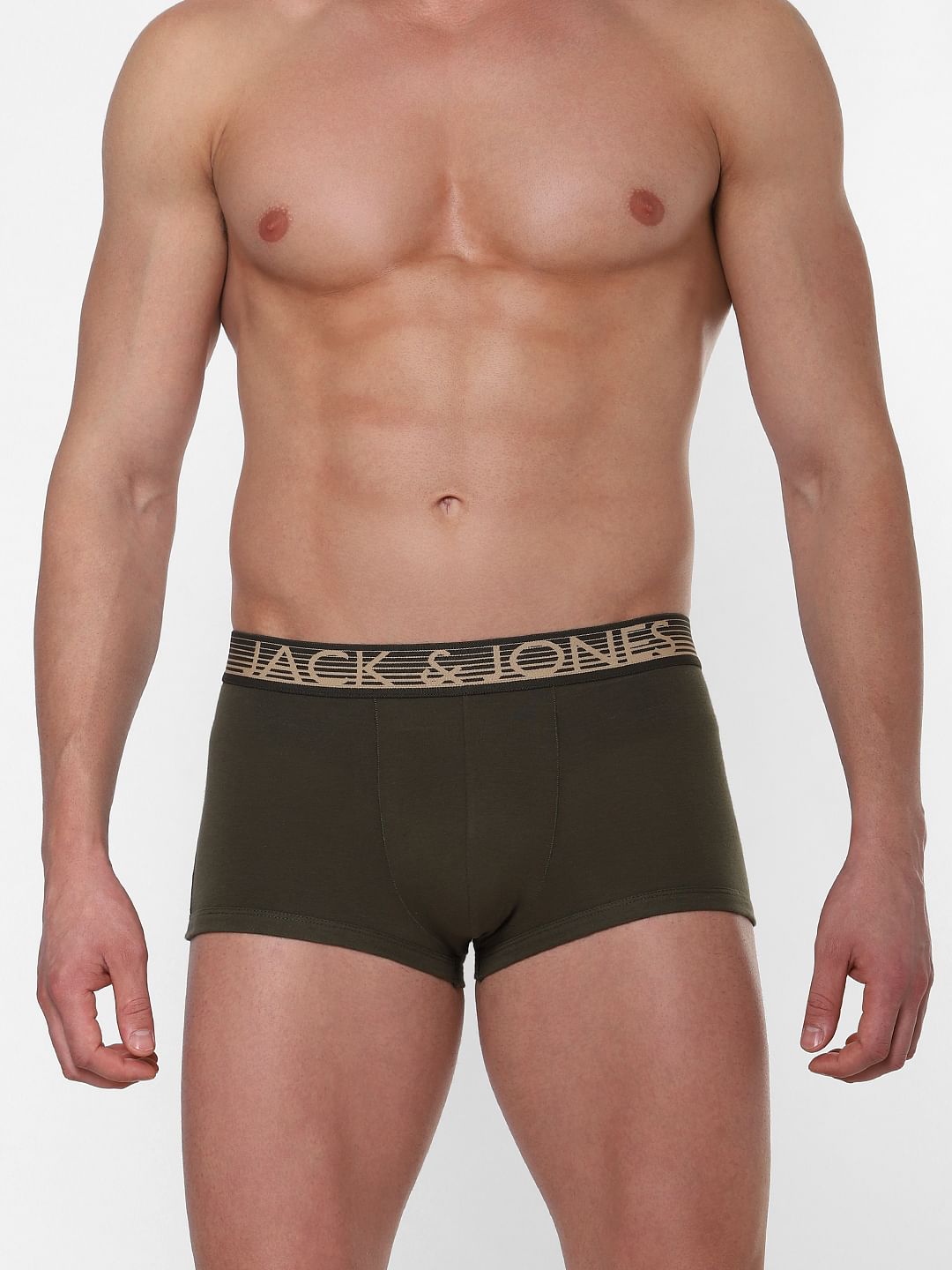 Green Logo Print Brazilian Trunks - S