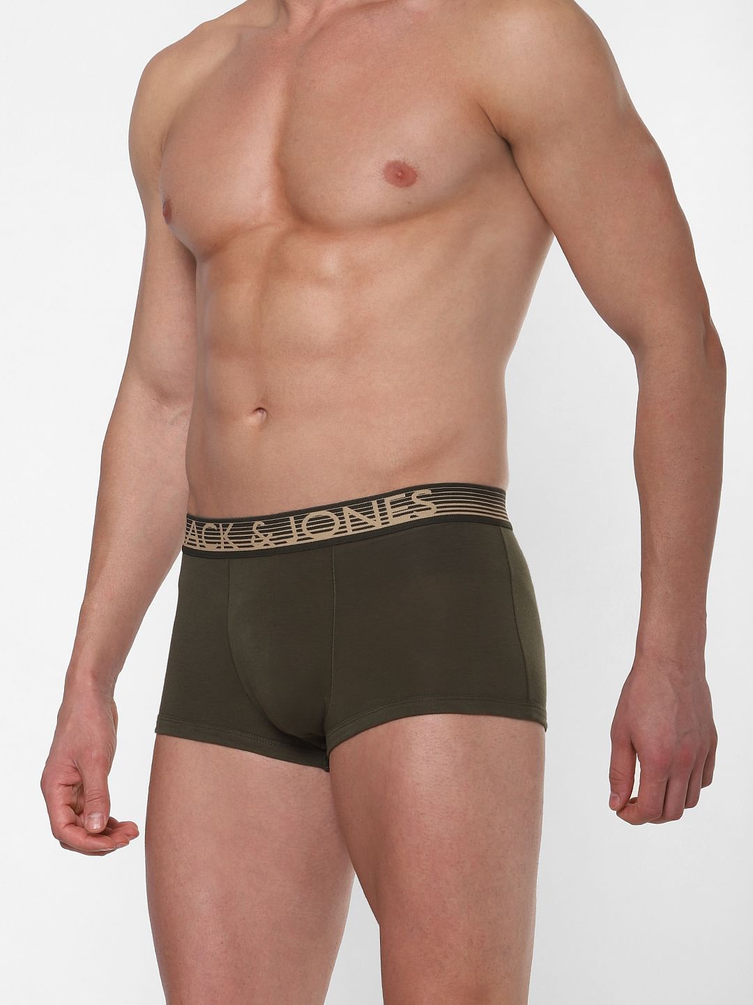 Green Logo Print Brazilian Trunks