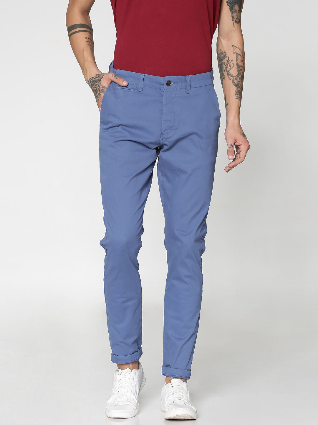Blue Slim Fit Pants
