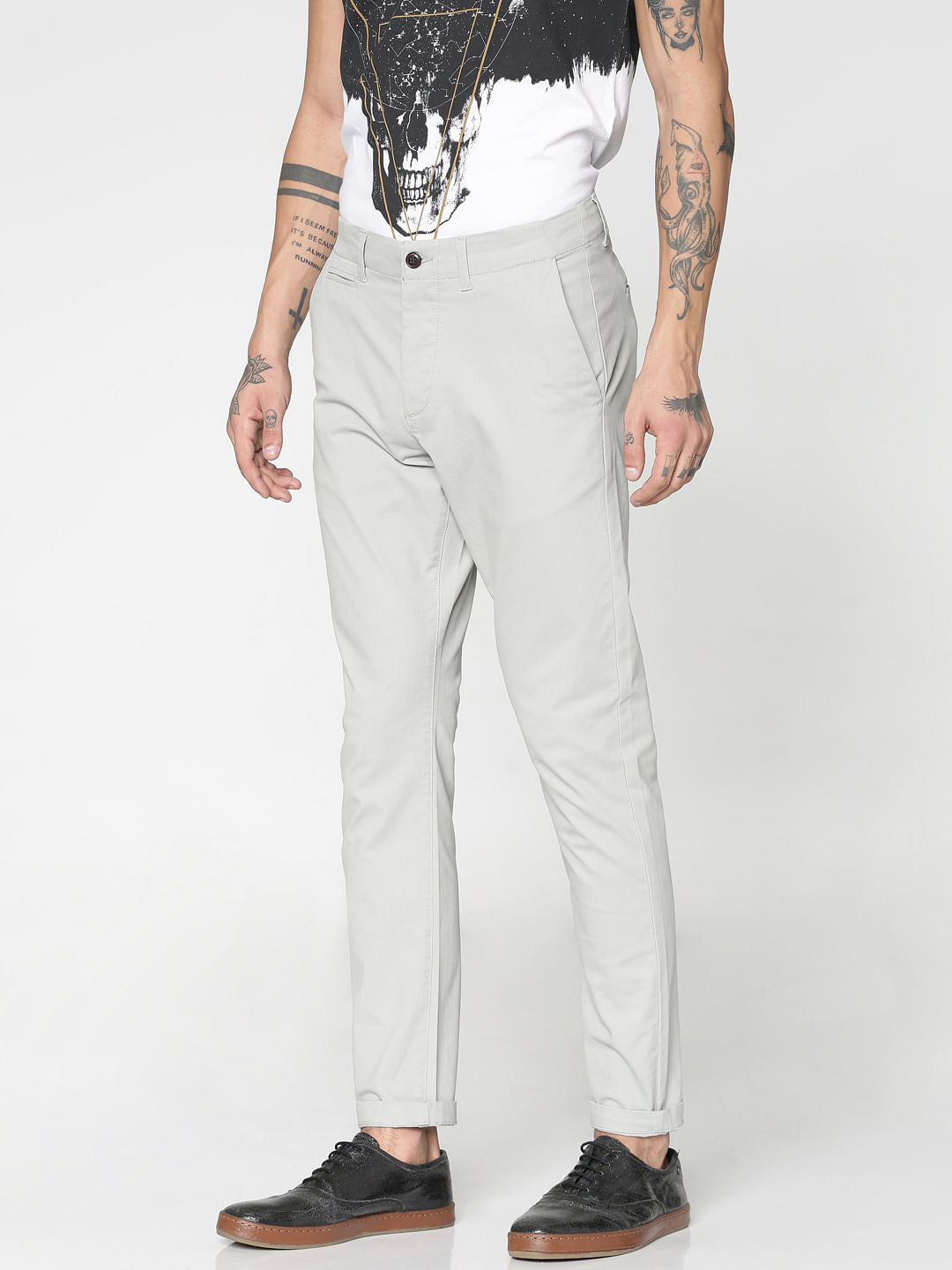 Grey Slim Fit Pants - 28/30