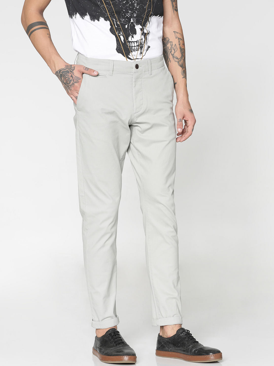 Grey Slim Fit Pants