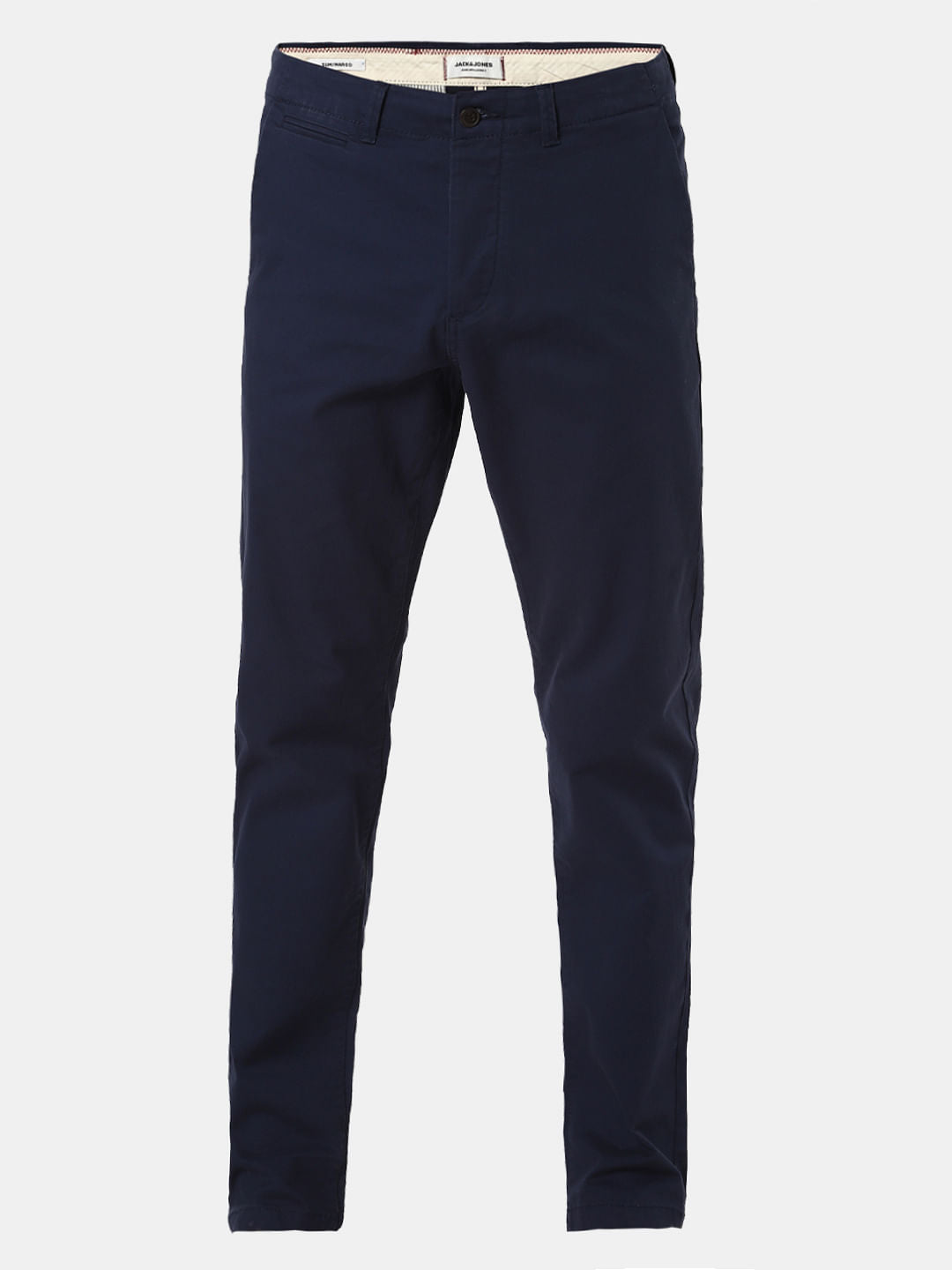Blue Mid Rise Slim Fit Pants
