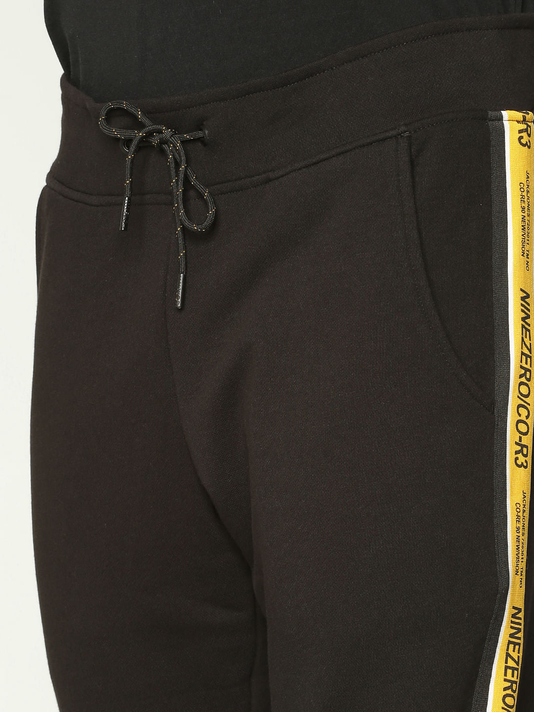 Black Side Tape Detail Sweatpants