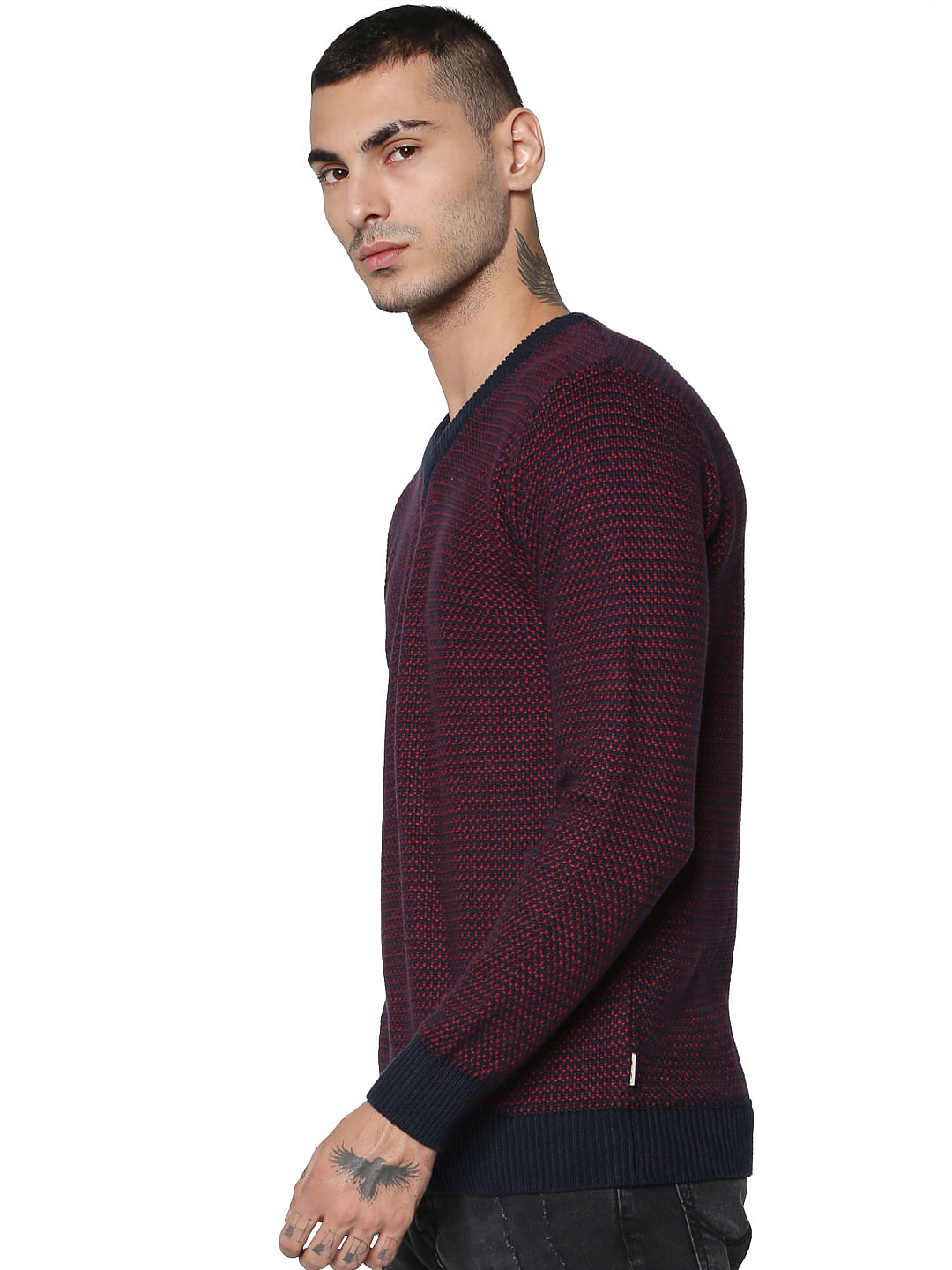 Blue Textured Pullover