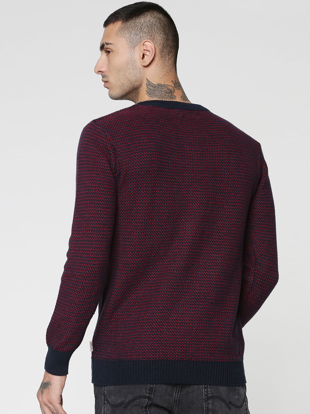 Blue Textured Pullover