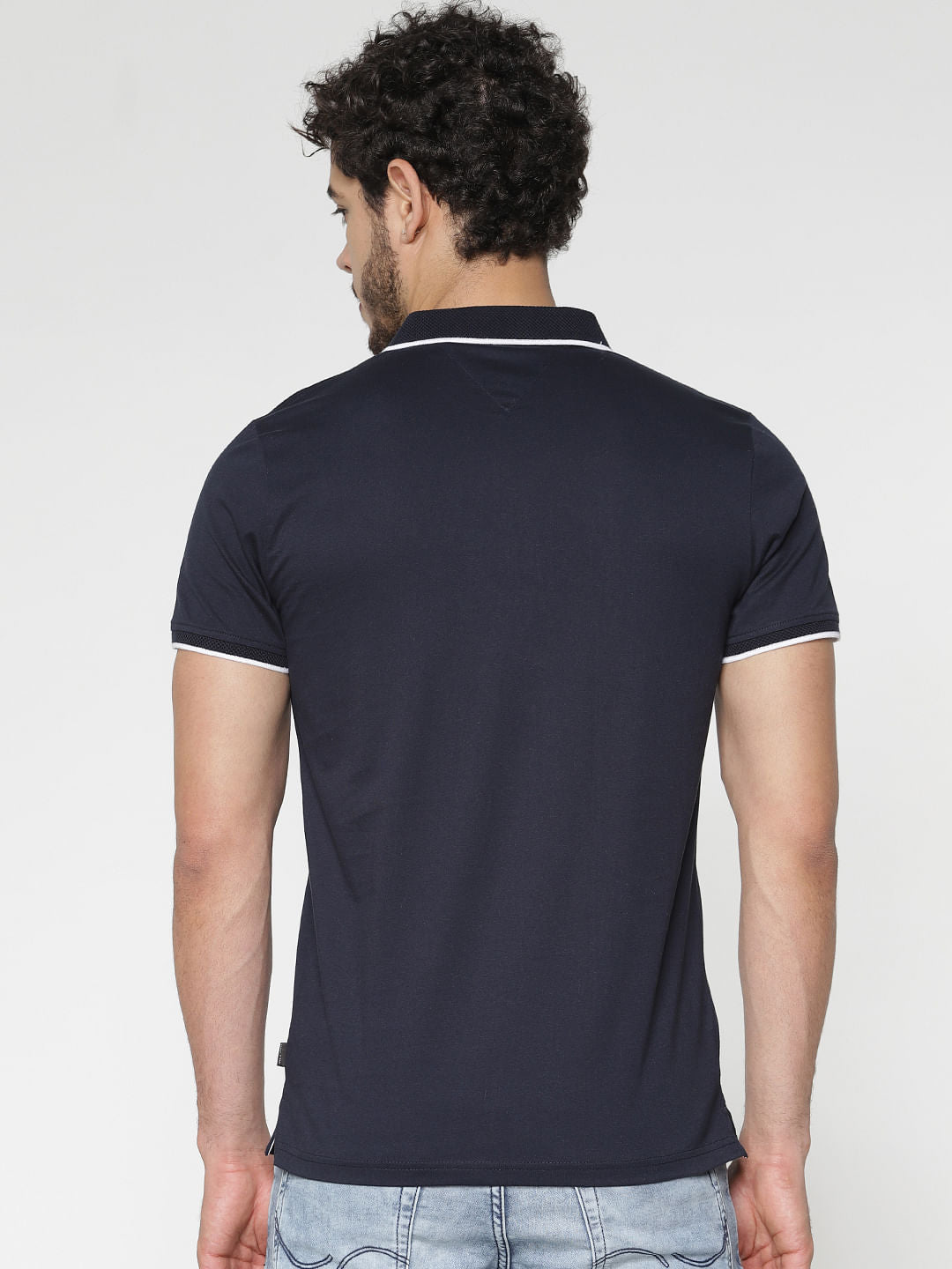 Navy Blue Polo Neck T-Shirt