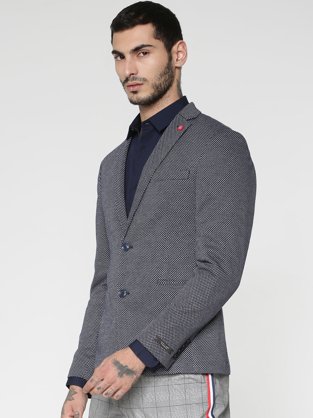 Blue Printed Blazer