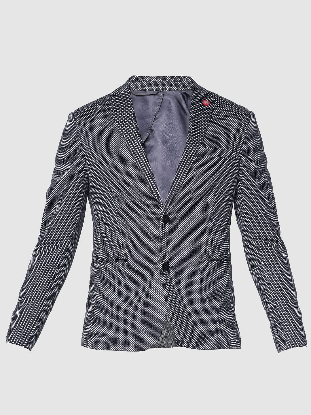 Blue Printed Blazer